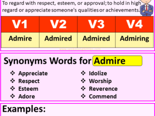 Admire verb forms
