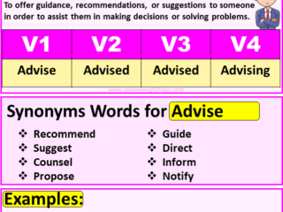 Advise verb forms