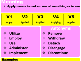 Apply verb forms