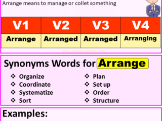 Arrange verb forms