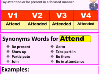 Attend verb forms