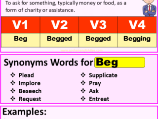 Beg verb forms