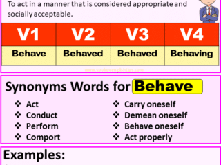 Behave verb forms