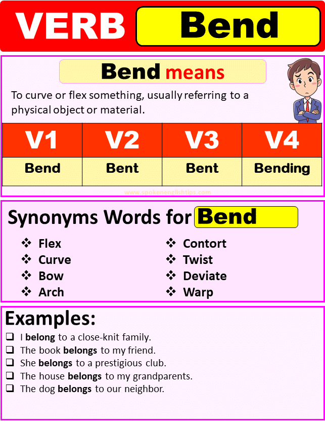  Bend Verb Forms Past Tense Of Bend Past Participle V1 V2 V3 V4