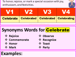 Celebrate verb forms