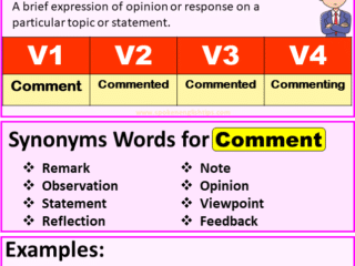 Comment verb forms