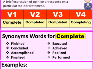 Complete verb forms