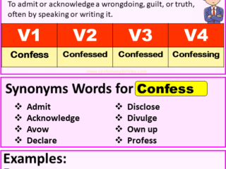 Confess verb forms