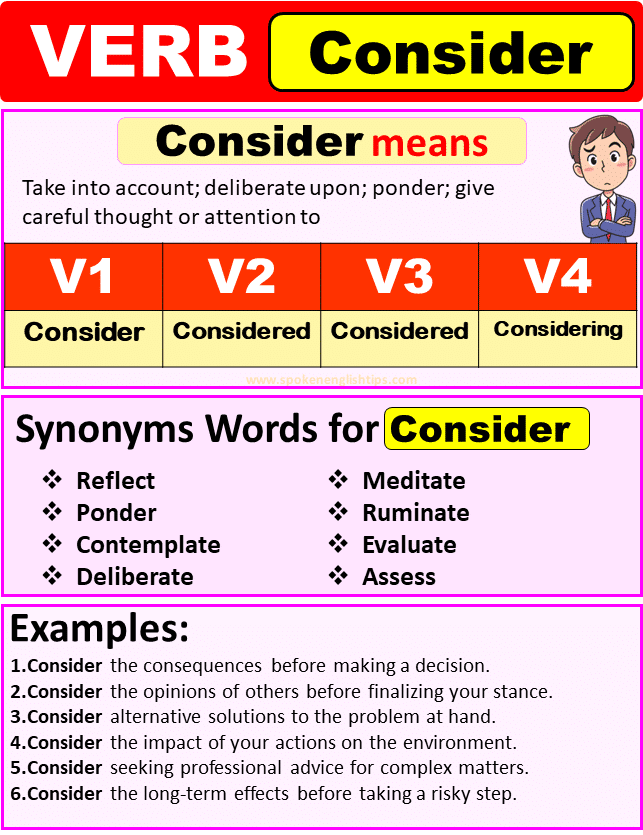 Consider verb forms