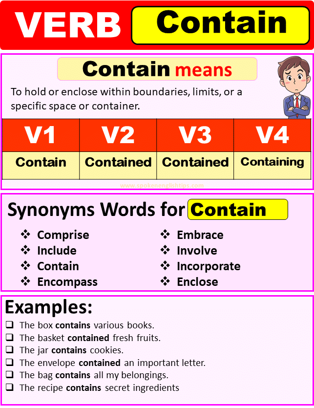 Contain verb forms