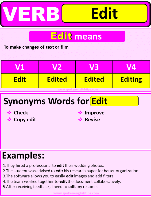 edit verb forms