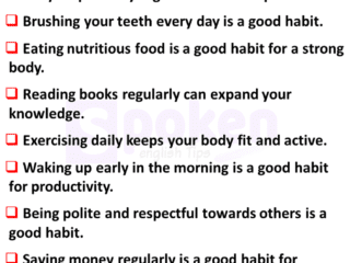 10 Lines On Good Habits In English