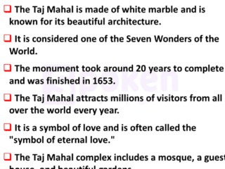 10 Lines On Taj Mahal In English