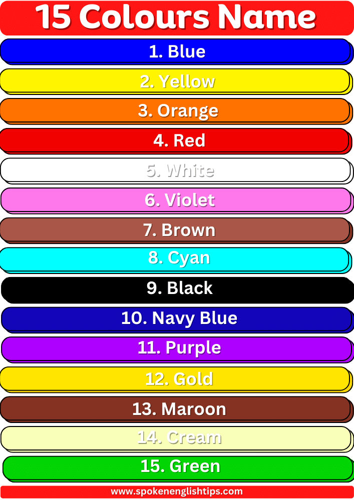 15 colors name for kids