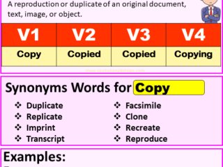 Copy past tense