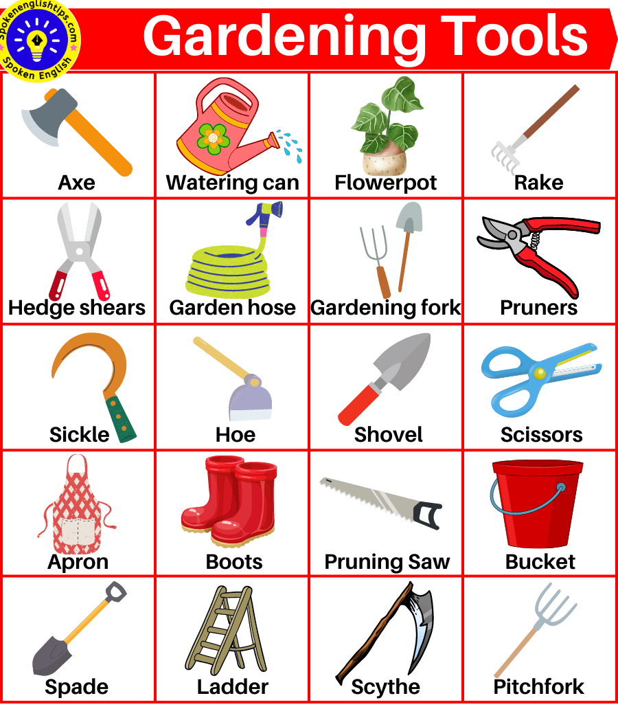50+ Gardening Tools Names With Pictures