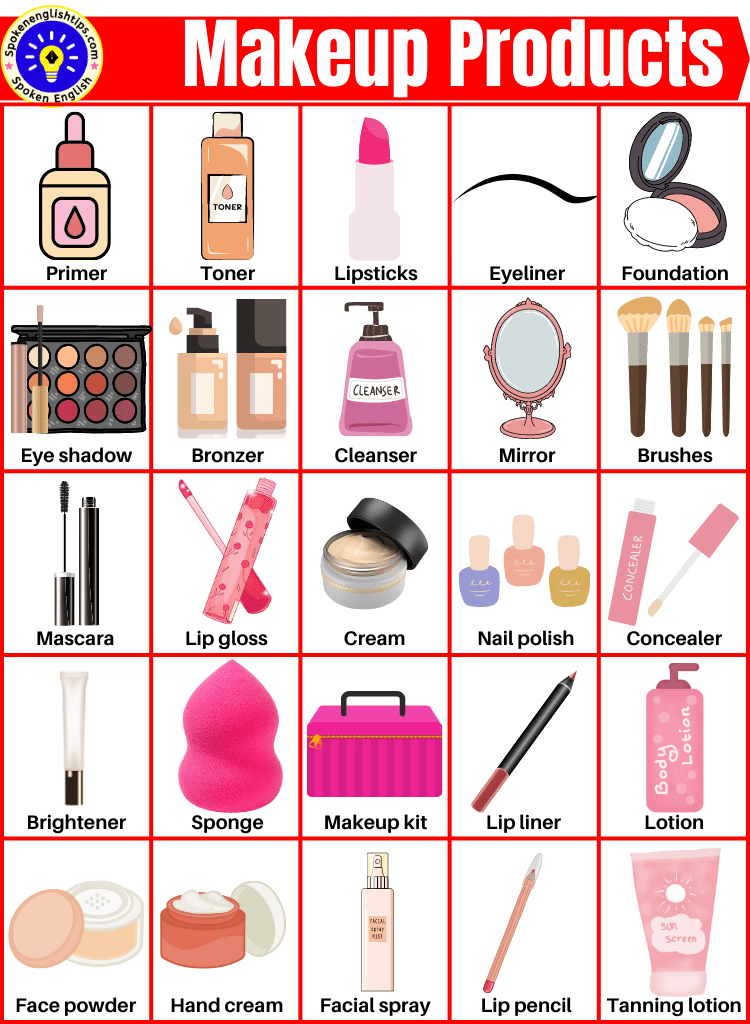 Makeup Products Name List