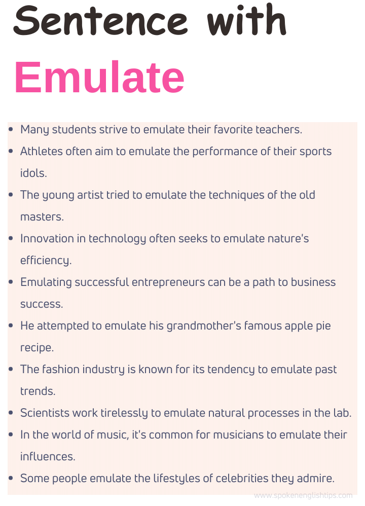 What Is A Sentence With The Word Emulate