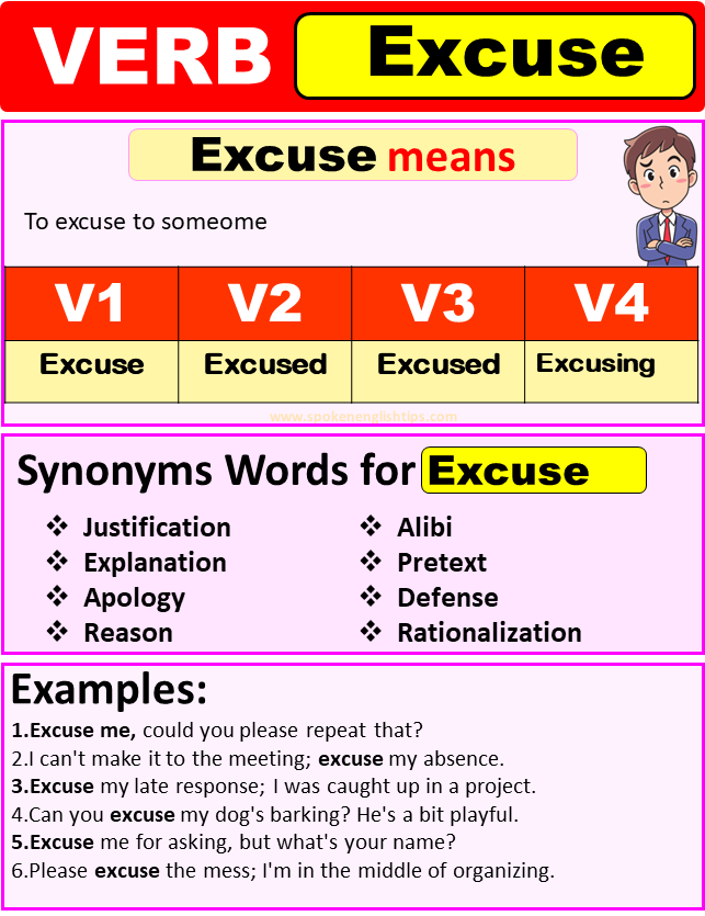 Excuse verb forms