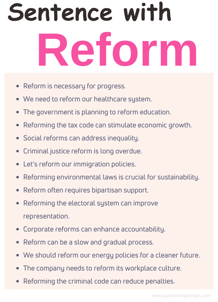 Reform in a Sentence