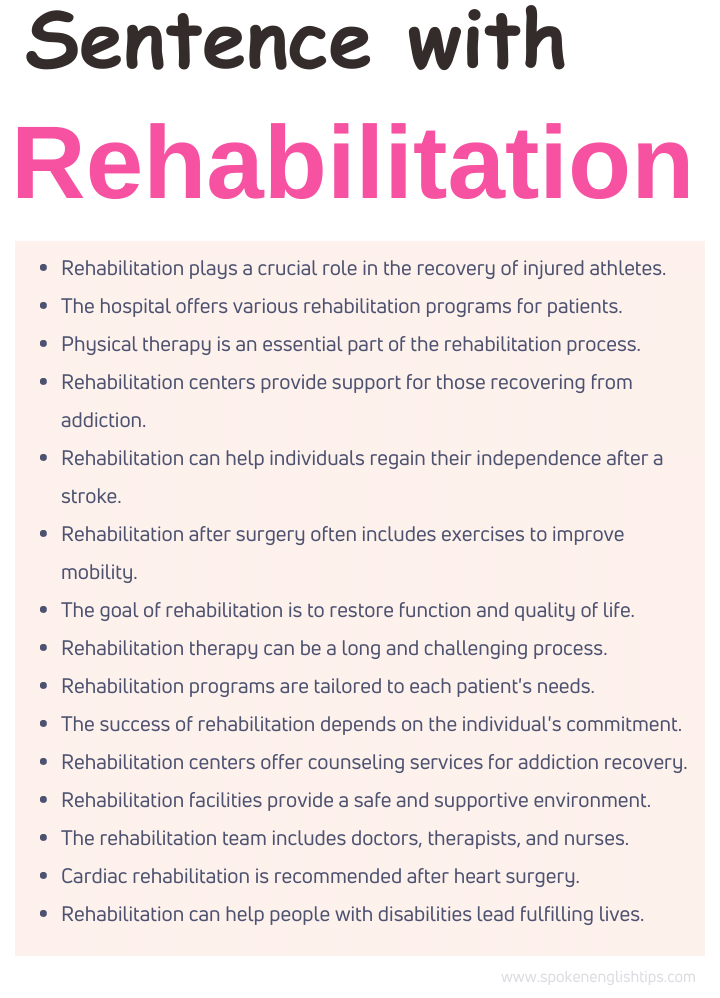 Rehabilitation in a Sentence