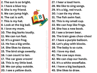 easy sentences for kindergarten