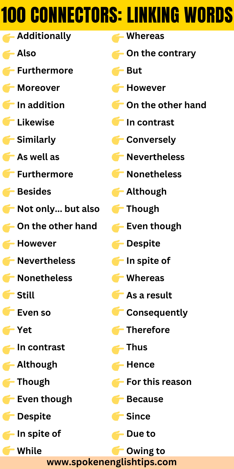 Connectors words list