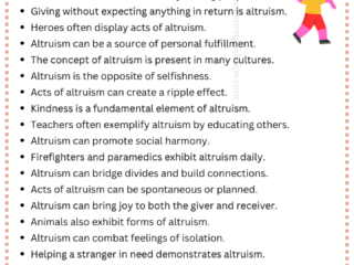 50 Sentence Using Altruism