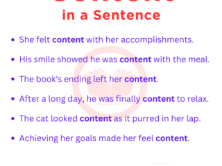 Content in a sentence