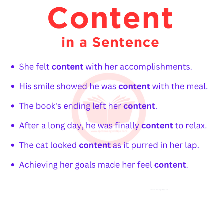 Content in a sentence