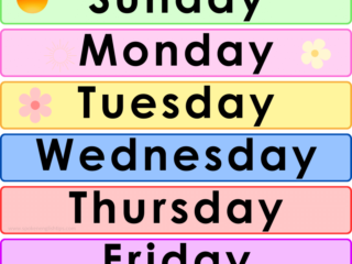 Days of The Week Chart
