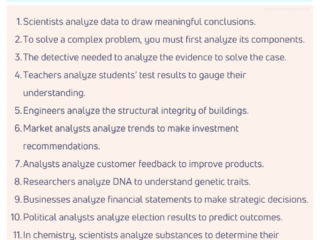 Sentences with Analyze