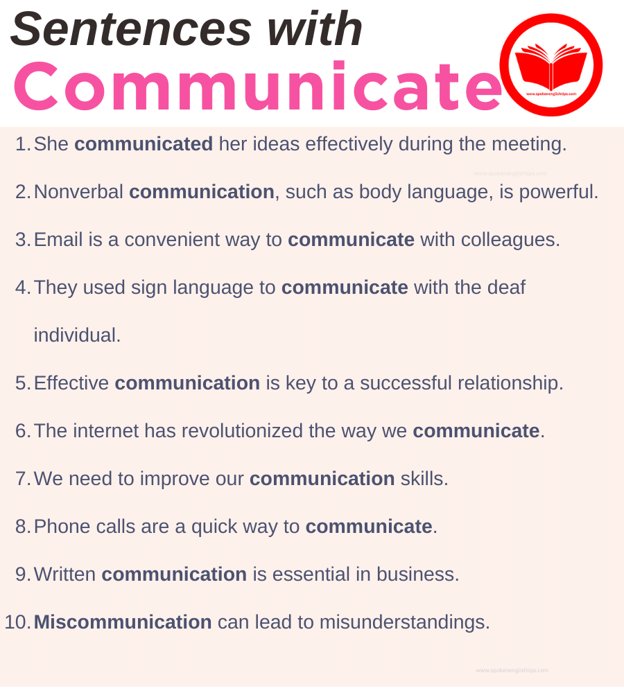 Communicate In A Sentence Examples