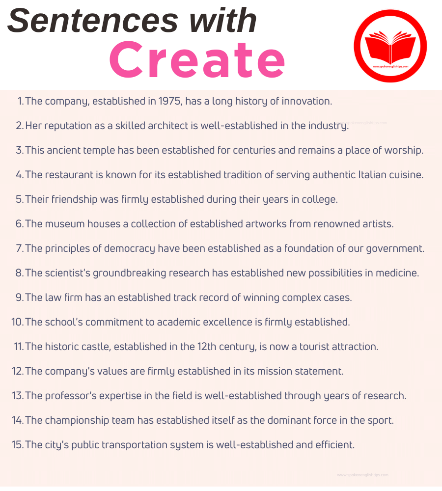 Create in a sentence