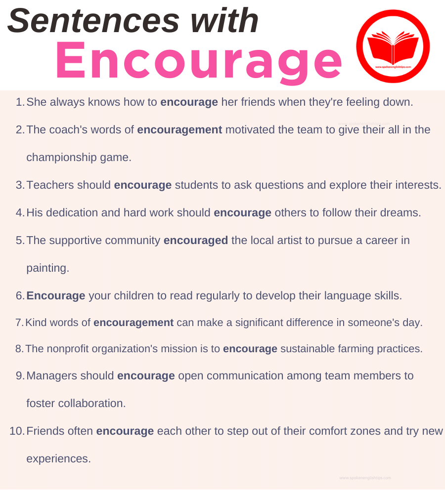 Encourage in a sentence