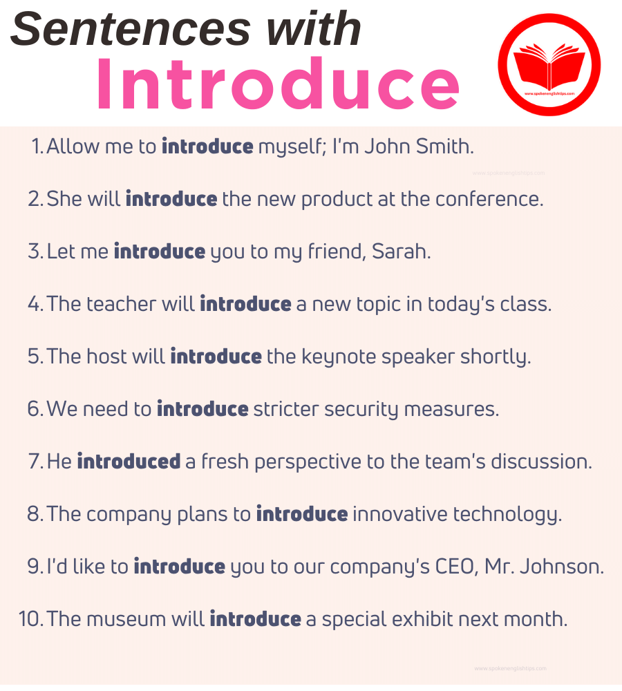 Sentences with Introduce