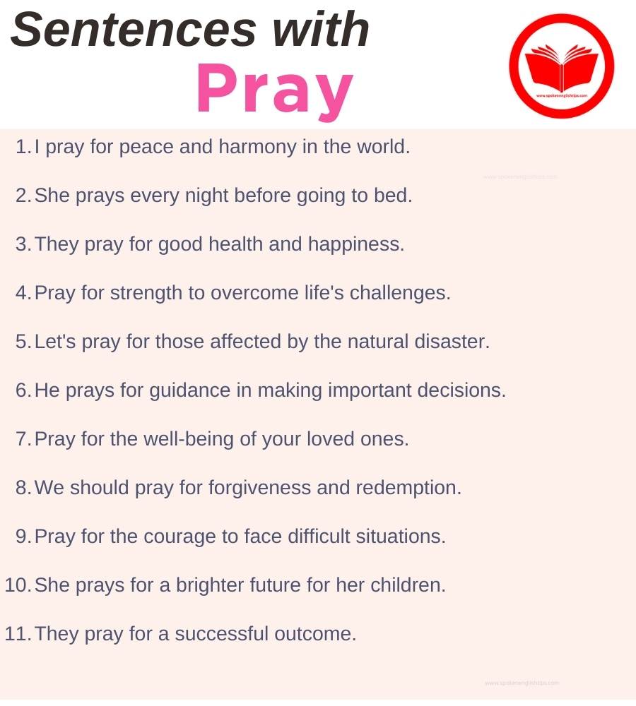 Pray in a sentence