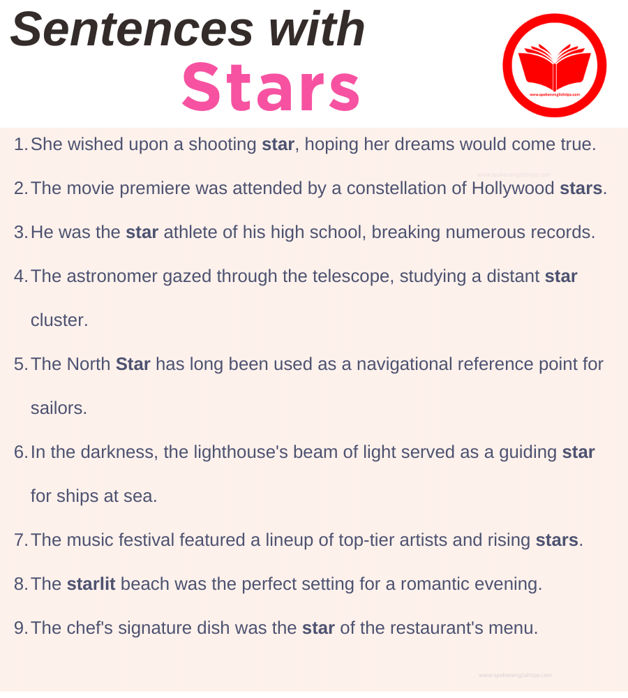 Star in Sentence