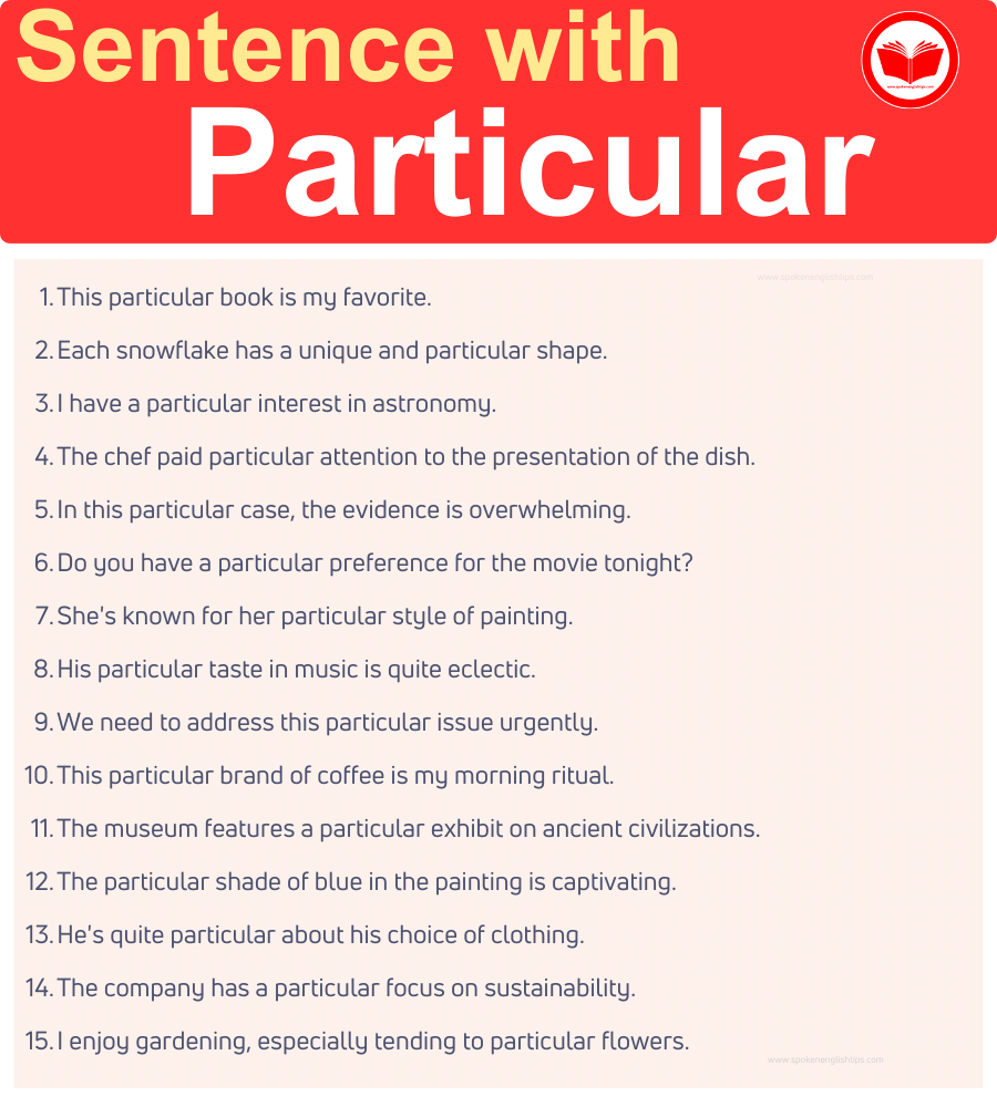 Sentences with particular