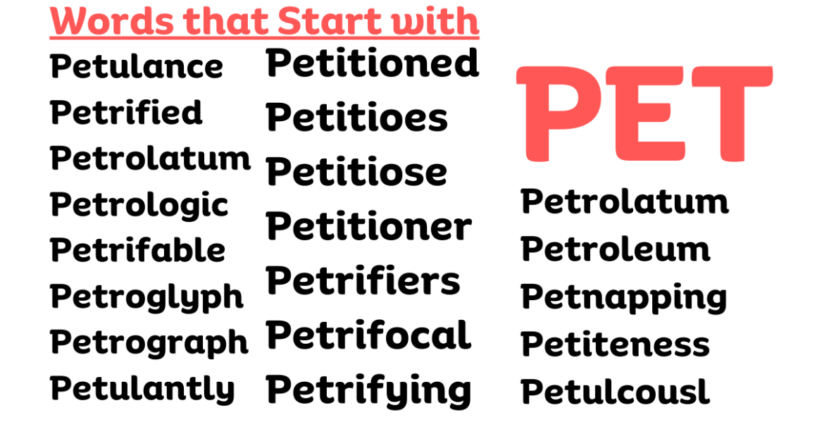 Words Start with Pet