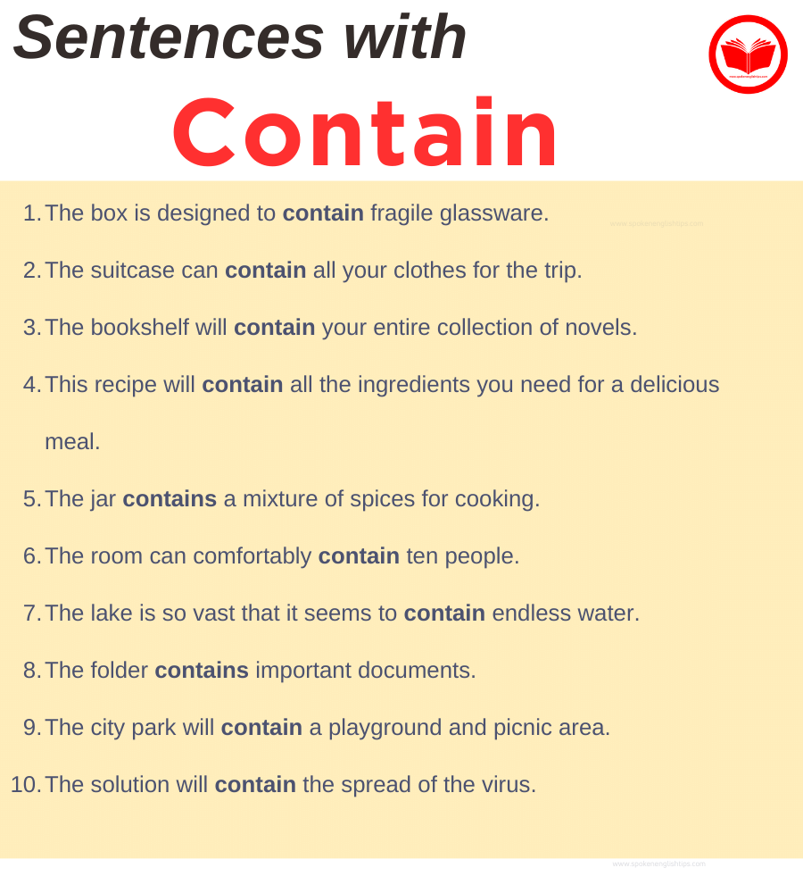 contain in a Sentence