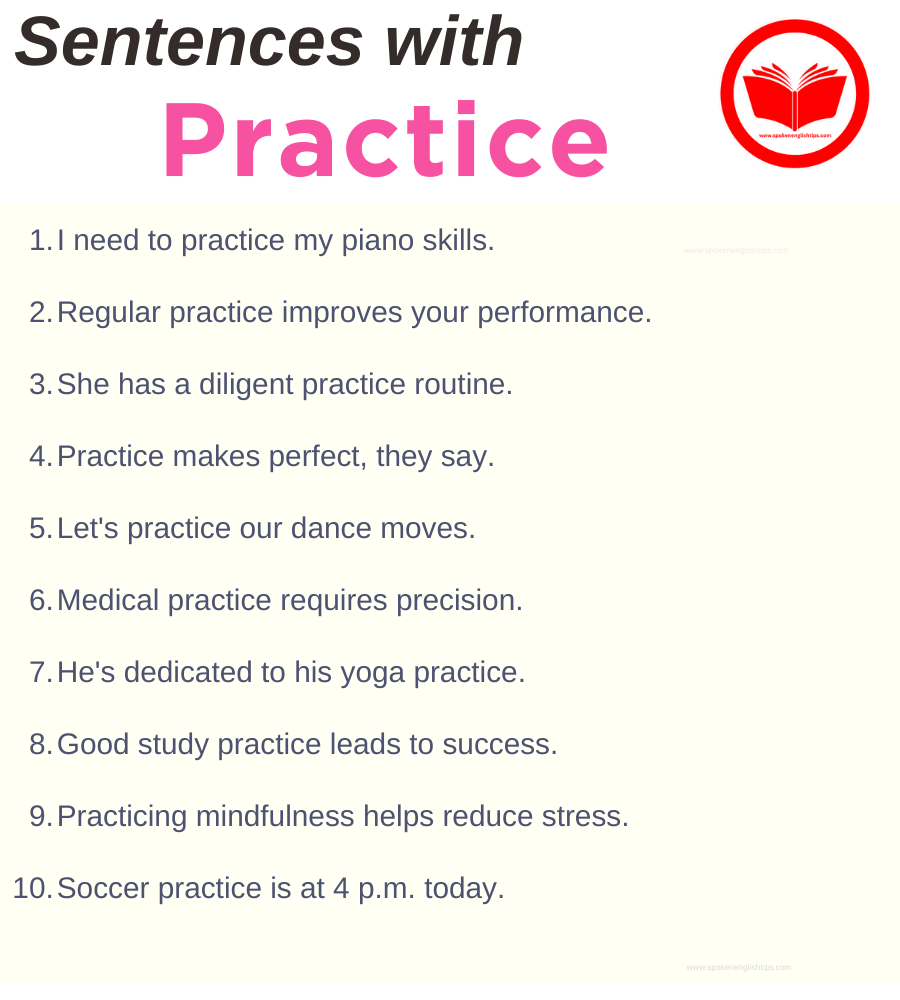 practice in a sentence