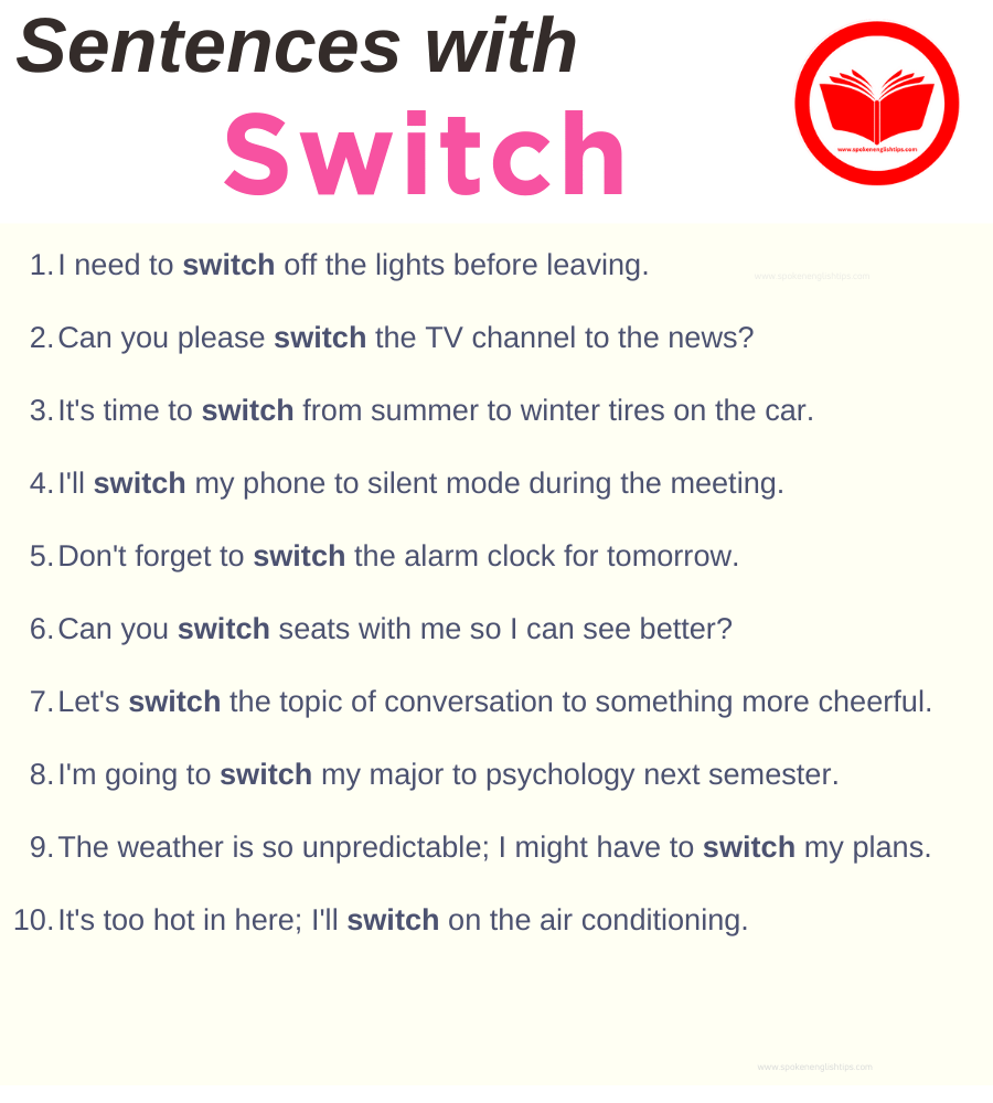 Switch In A Sentence Examples