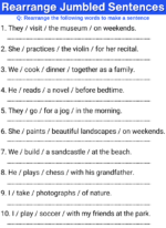 10 Rearrange Jumbled Sentences With Answers