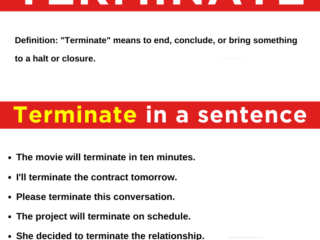 Terminate in a sentence