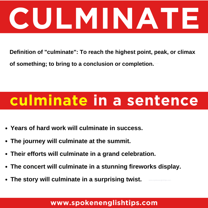 culminate in a sentence