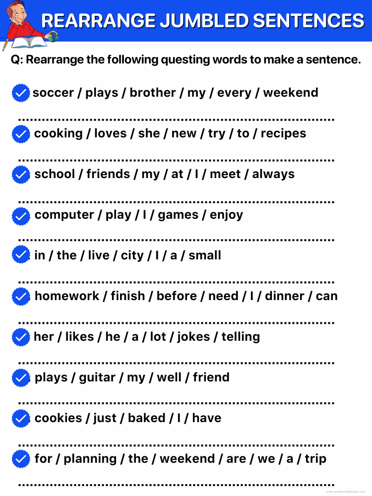 Rearrange Jumbled Sentences worksheet