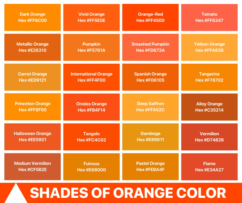 Shades of Orange Color