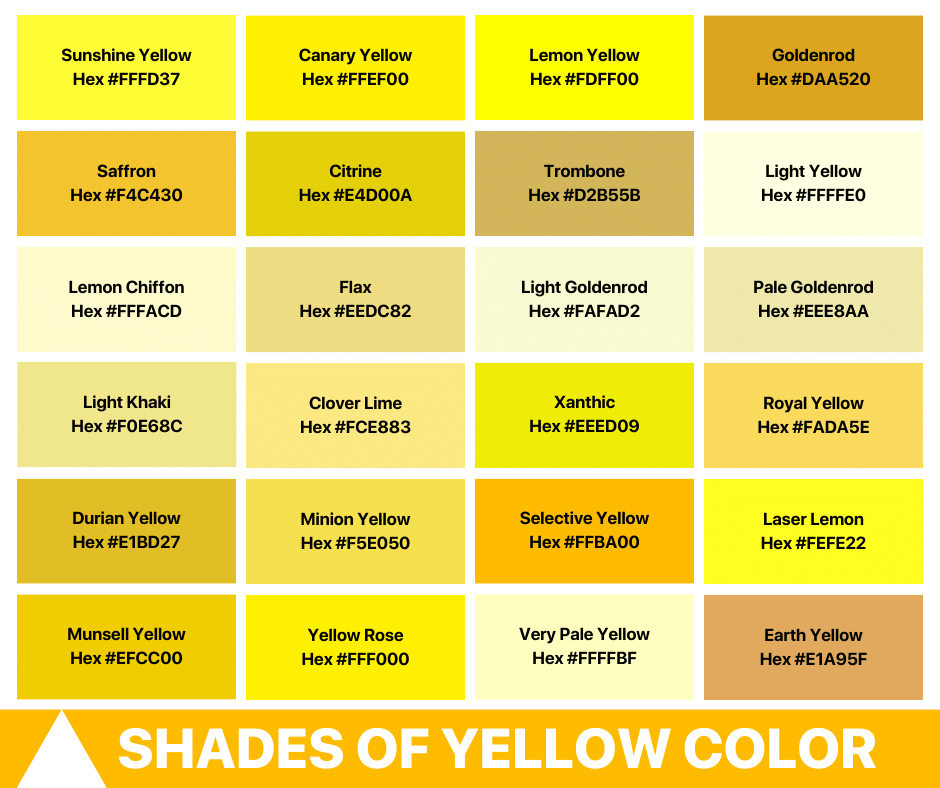 Shades of Yellow Color