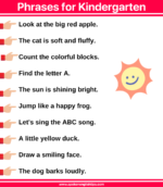 Reading Phrases And Sentences For Kindergarten
